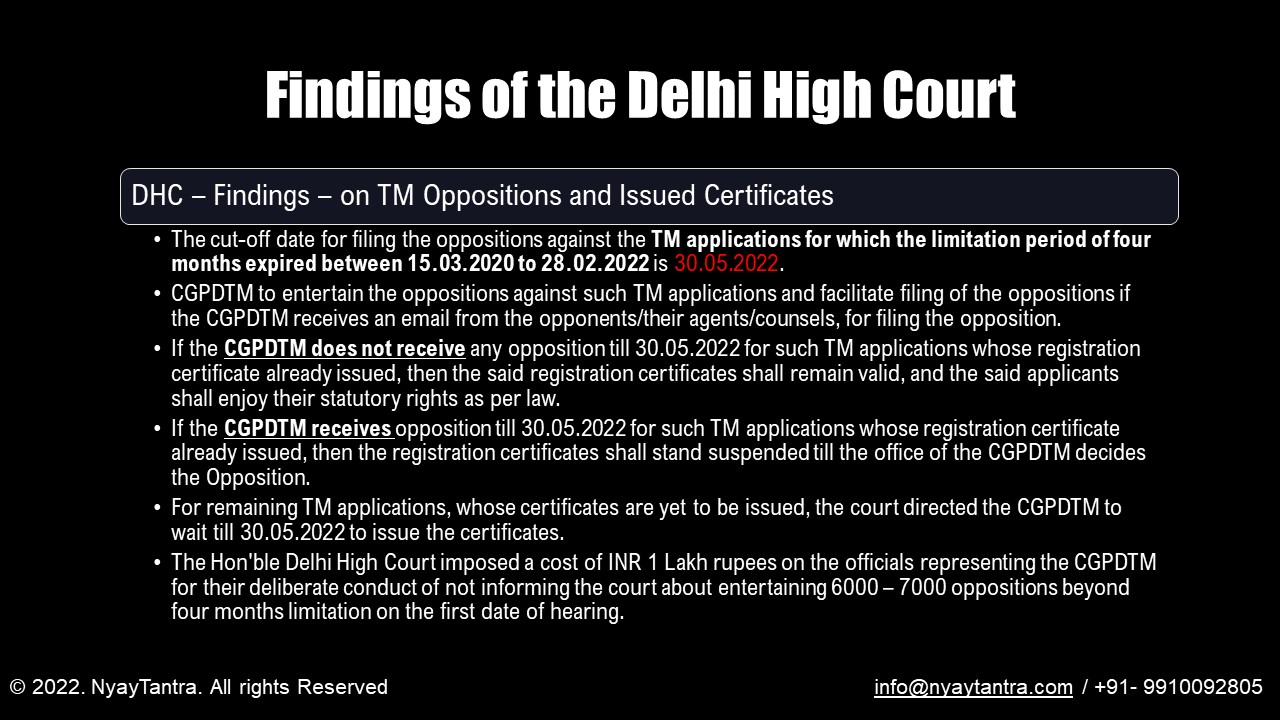 Extended Period Of Limitation for Oppositions in TM applications